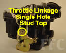 Picture of Y39 COT marine carburetor with with single hole and stud at top
