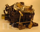 Picture of Volvo Penta Y40 Rochester Quadrajet marine carburetor with front gas inlet and throttle linkage