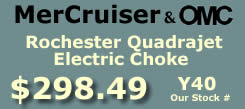 Y40 Rochester Quadrajet marine caburetor with electric choke for MerCruiser and OMC  applications