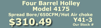 Y41-3 four barrel Holley Model 4175 650 CFM spread bore  marine carburetor with hot air choke