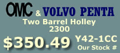 Y42-1CC two barrel Holley 2300 marine carburetor with electric choke for Omc and Volvo Penta 4 cylinder engines
