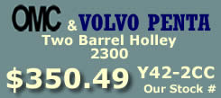 Y42-2CC two barrel Holley 2300 marine carburetor with electric choke for Omc and Volvo Penta 4 cylinder engines