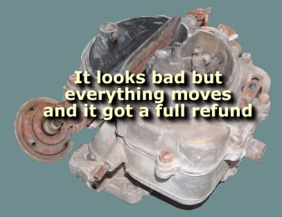 Picture of how a bad a marine carburetor core can look and still get a full refund